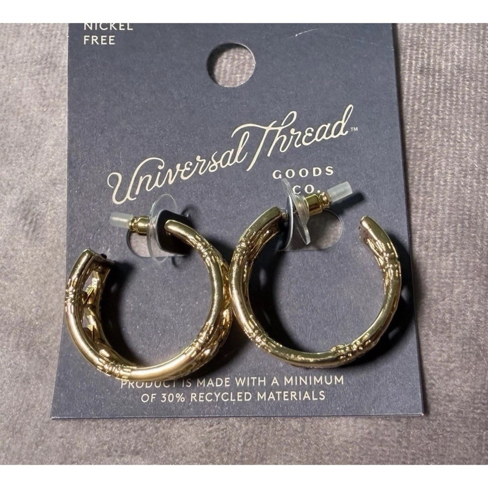 Universal Thread Gold Tone‎ Hoop Earrings Nickel Free NWT Target